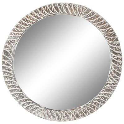 Spiegel mit Griff, 90 x 4 x 90 cm, geschnitzt, Decape, weiß, ES208468