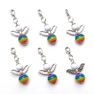 Guardian angel "Frieda" key rings, set of 6, silver-coloured