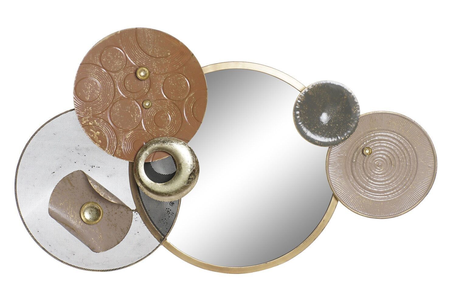 DECORAZIONE PARETE SPECCHIO METALLO 96,5X7X59 CERCHI ES193482