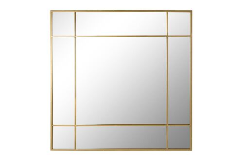 ESPEJO HIERRO CRISTAL 90X3X90 DORADO ES198829