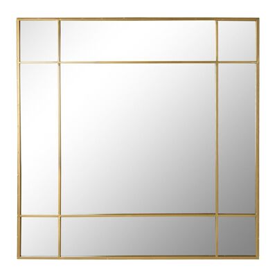 ESPEJO HIERRO CRISTAL 90X3X90 DORADO ES198829