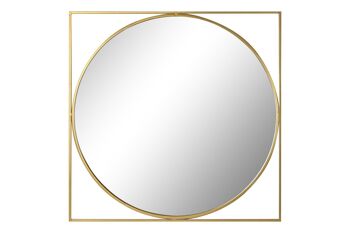 MIROIR VERRE FER 85,5X3X85,5 DORÉ ES198837 1