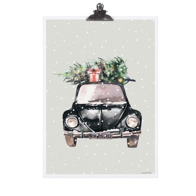 Poster "christmas car" - dina4