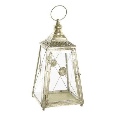 Farola Metal Cristal 18X18X36 Dorado FA195031