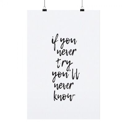 Poster " if you never try" - dina4