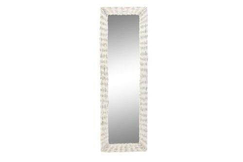 Espejo Mimbre Cristal 43X4X132,5 Trenzado Blanco ES198931