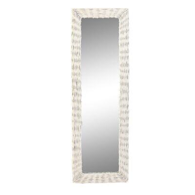 Miroir Verre Osier 43x4x132,5 Tressé Blanc ES198931