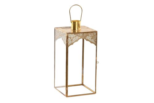 Farola Cristal Metal 11X11X23 Dorado FA203299