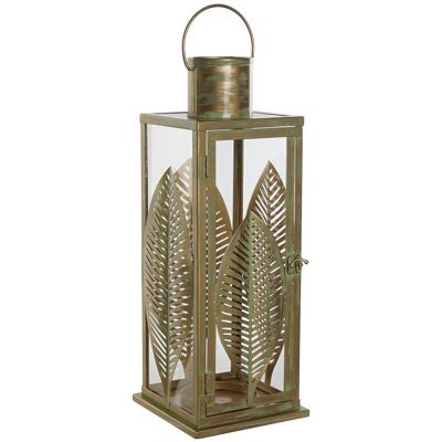 METAL STREET LAMP 16.5X16.5X50 GOLD LEAVES FA204685