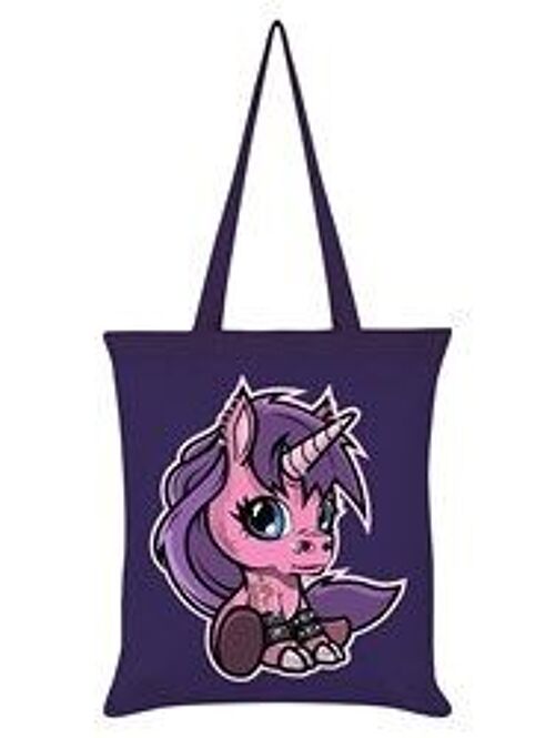 Fearless The Baby Unicorn Purple Tote Bag