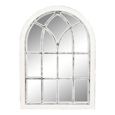 Miroir en bois miroir 79x4x110 fenêtre blanche ES201890