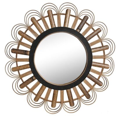 Miroir Miroir Bambou 60x2x60 Marron Naturel ES203078