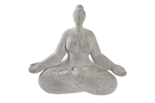 Figura Resina 27,5X15X24 Chica Yoga Blanco FD190387