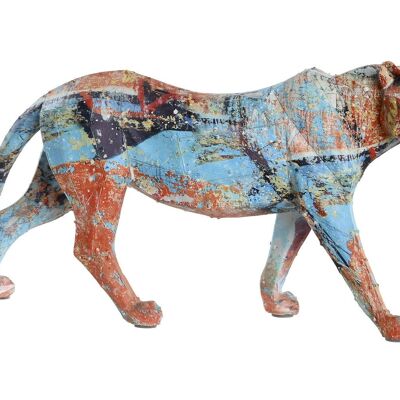 RESIN FIGURE 29,5X8,5X15 MULTICOLORED LEOPARD FD194707