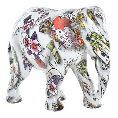 FIGURA RESINA 15X8X13 ELEFANTE BIANCO FD195813