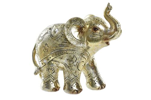 FIGURA RESINA 13X6X13 ELEFANTE DORADO FD195815