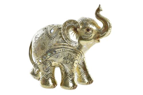 Figura Resina 19X8X18 Elefante Dorado FD195816