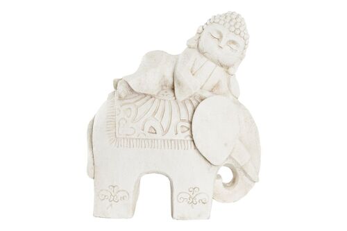 Figura Magnesia 42X24X46 Buda Elefante Envejecido FD203213