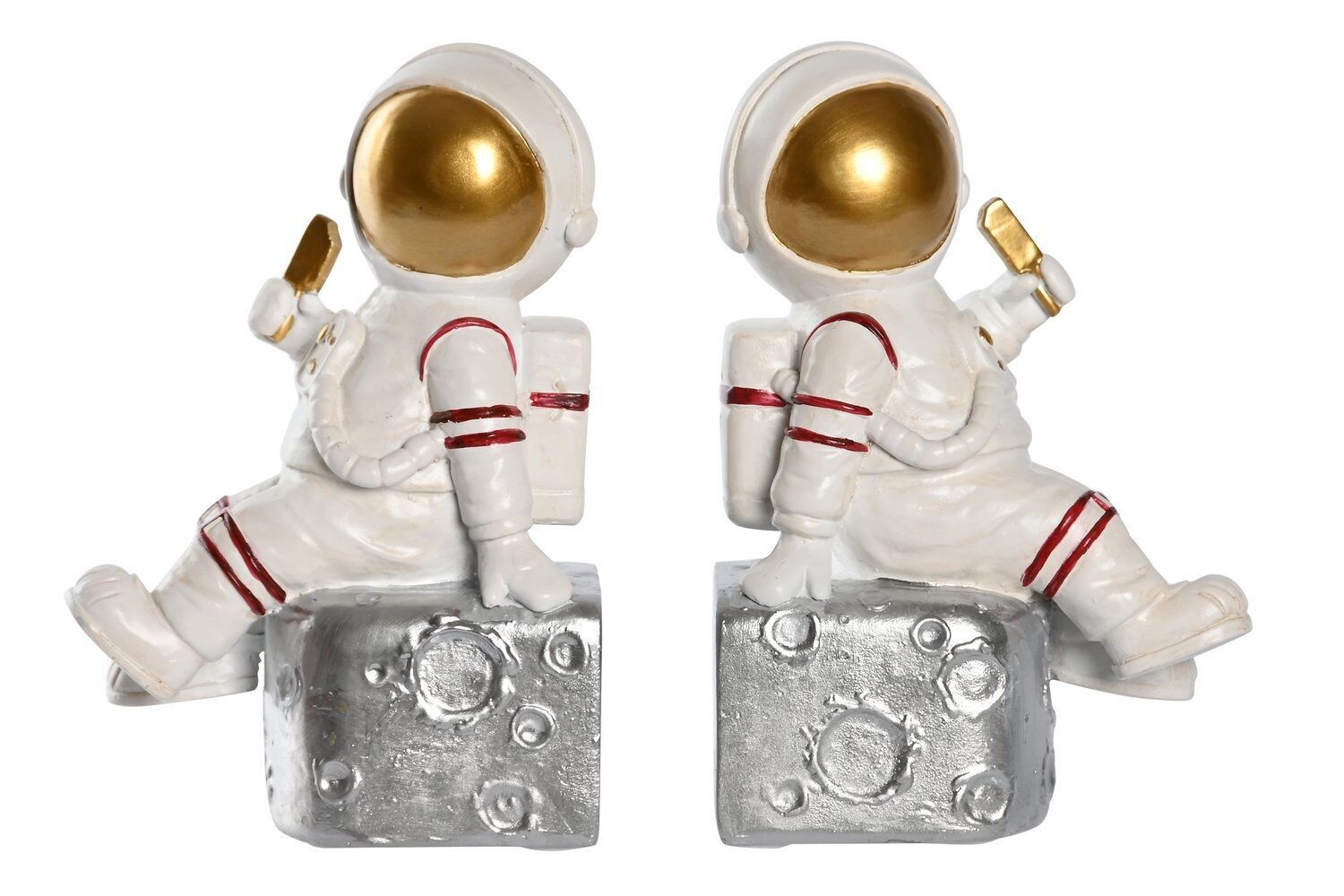 BUCHSTÜTZEN-SET 2 HARZ 26X8,3X18,5 ASTRONAUT FD203245