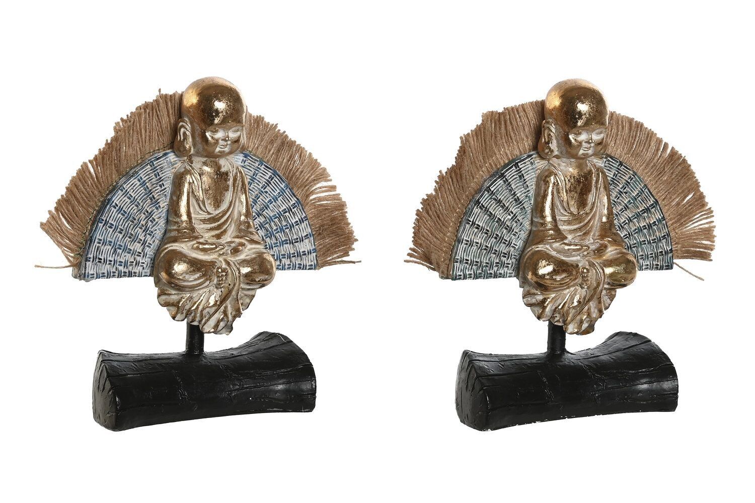 Jute resin figure 13.5x5.3x15.4 monk 2 assorted. FD205792