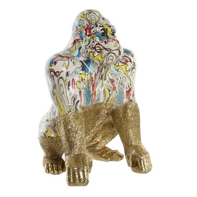 FIGURA IN RESINA 28,5X26,5X41 GOLDEN GORILLA FD202541