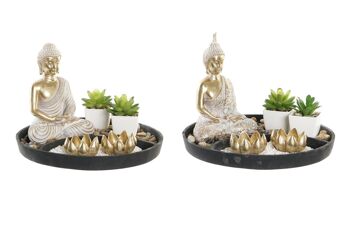 FIGURINE EN RÉSINE 26X26X18 JARDIN ZEN 2 ASSORTIS. FD203284 1