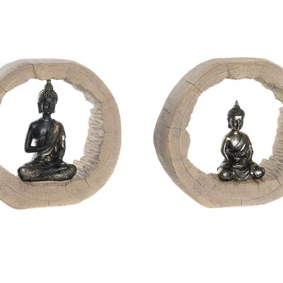 FIGURINE EN RÉSINE 20.5X6X18.5 TRONC DE BOUDDHA 2 ASSORTIMENTS. FD203285