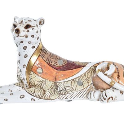 FIGURA IN RESINA 24X10X12 LEOPARDATO BIANCO FD195832