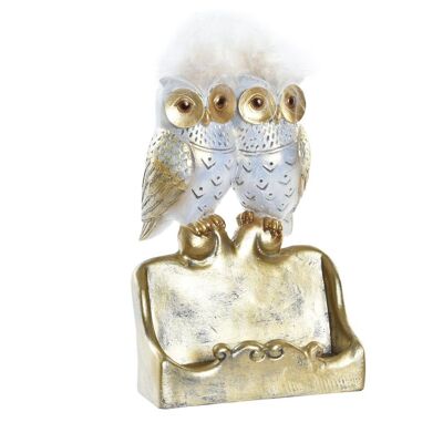 FIGURE RESIN 10X8X7 OWLS GOLDEN BOX FD195835