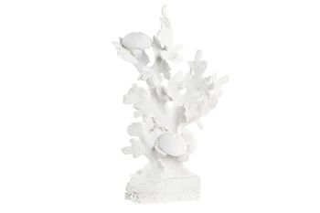 FIGURINE EN RÉSINE 28,5X16,5X42,4 CORAIL BLANC FD196875 1