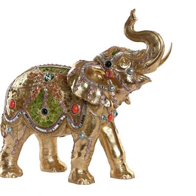 Figura Resina 33X15,5X31 Elefante Dorado FD199211