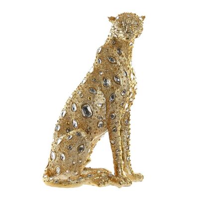 FIGURA RESINA 23,5X15X37 LEOPARDO DORADO FD199219