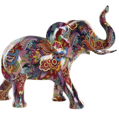 Figura Resina 32X14,5X26 Elefante Multicolor FD199227