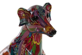 FIGURINE EN RÉSINE 25,5X17X36 LEVRIER MULTICOLORE FD199231 2