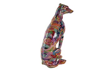 FIGURINE EN RÉSINE 25,5X17X36 LEVRIER MULTICOLORE FD199231 3