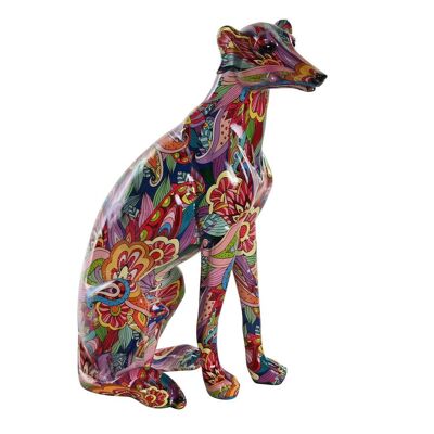 FIGURA IN RESINA 25,5X17X36 LEVRIERO MULTICOLORE FD199231