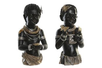 FIGURINE EN RÉSINE 20.5X18X35 AFRICAIN 2 ASSORTIS. FD199240 1