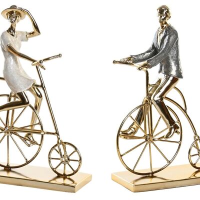 FIGURINE EN RÉSINE MÉTAL 22.5X11X33.5 VÉLO 2 ASSORTIMENT. FD199247