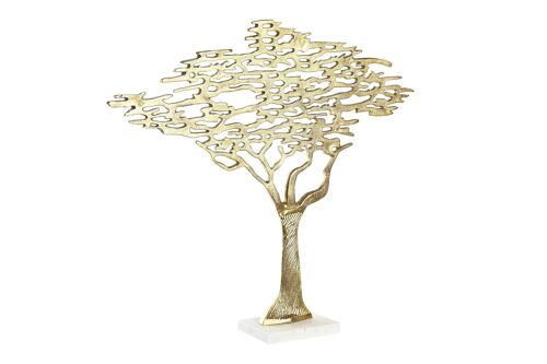 FIGURA ALUMINIO MARMOL 58X10X54 ARBOL DORADO FD199628