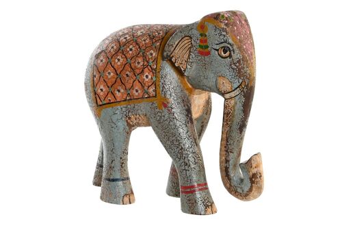 Figura Mango 29X12X26 Elefante Envejecido Azul FD201908