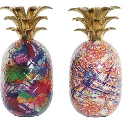 FIGURA RESINA ABS 15X15X30,5 BOTTIGLIA ANANAS 2 ASSORTIMENTI. FD202524