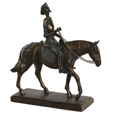 FIGURINE EN RÉSINE 20X7X22 10CM, QUICHOTTE SUR UN CHEVAL FD205401