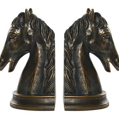 BOOKENDS SET 2 RESIN 23X9X19 COPPER HORSE FD205472