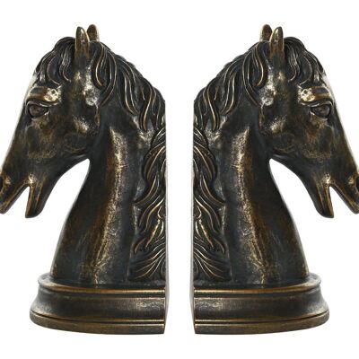 BOOKENDS SET 2 RESIN 23X9X19 COPPER HORSE FD205472