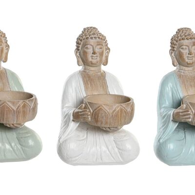 HARZFIGUR 9X9X14 BUDDHA-KERZENHALTER 3 SORTIMENTE. FD205477