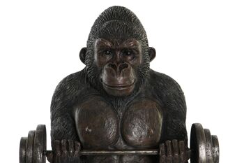 FIGURE RÉSINE 19X14X30 GORILLA GYM NOIR FD202546 2