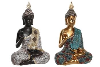 FIGURINE EN RÉSINE 15.5X9X24.5 BOUDDHA 2 ASSORTIMENTS. FD205568 1