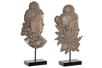 FIGURINE EN RÉSINE MÉTAL 23X8X42 BOUDDHA 2 ASSORTIS. FD205583 1