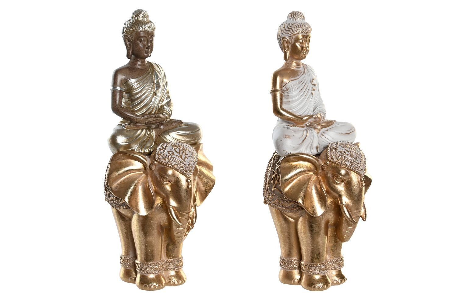 FIGURA IN RESINA 11X11X24,5 ELEFANTE BUDDHA 2 ASSORTIMENTI. FD205624