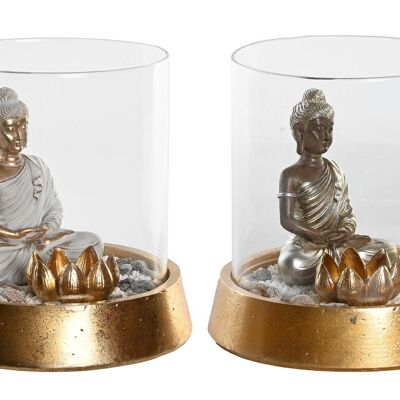 FIGURA IN VETRORESINA 16X16X18 BUDDHA SHADE 2 ASSORTIMENTI. FD205626